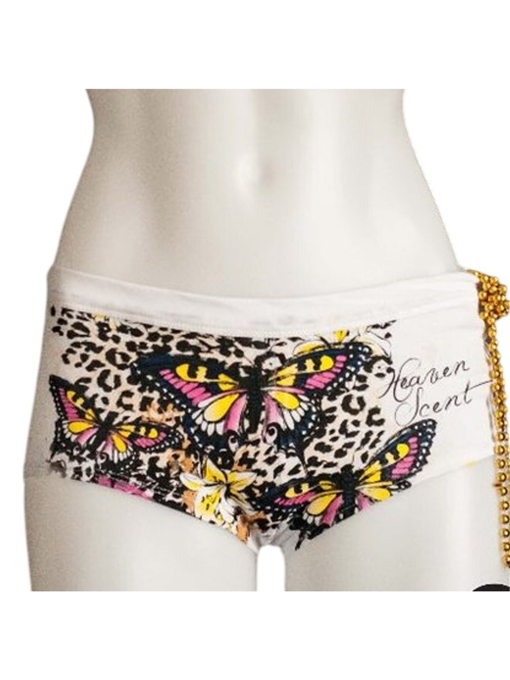 Heaven Scent Intimates White Panty SMALL Boyshort Butterfly Perfume Cotton NEW